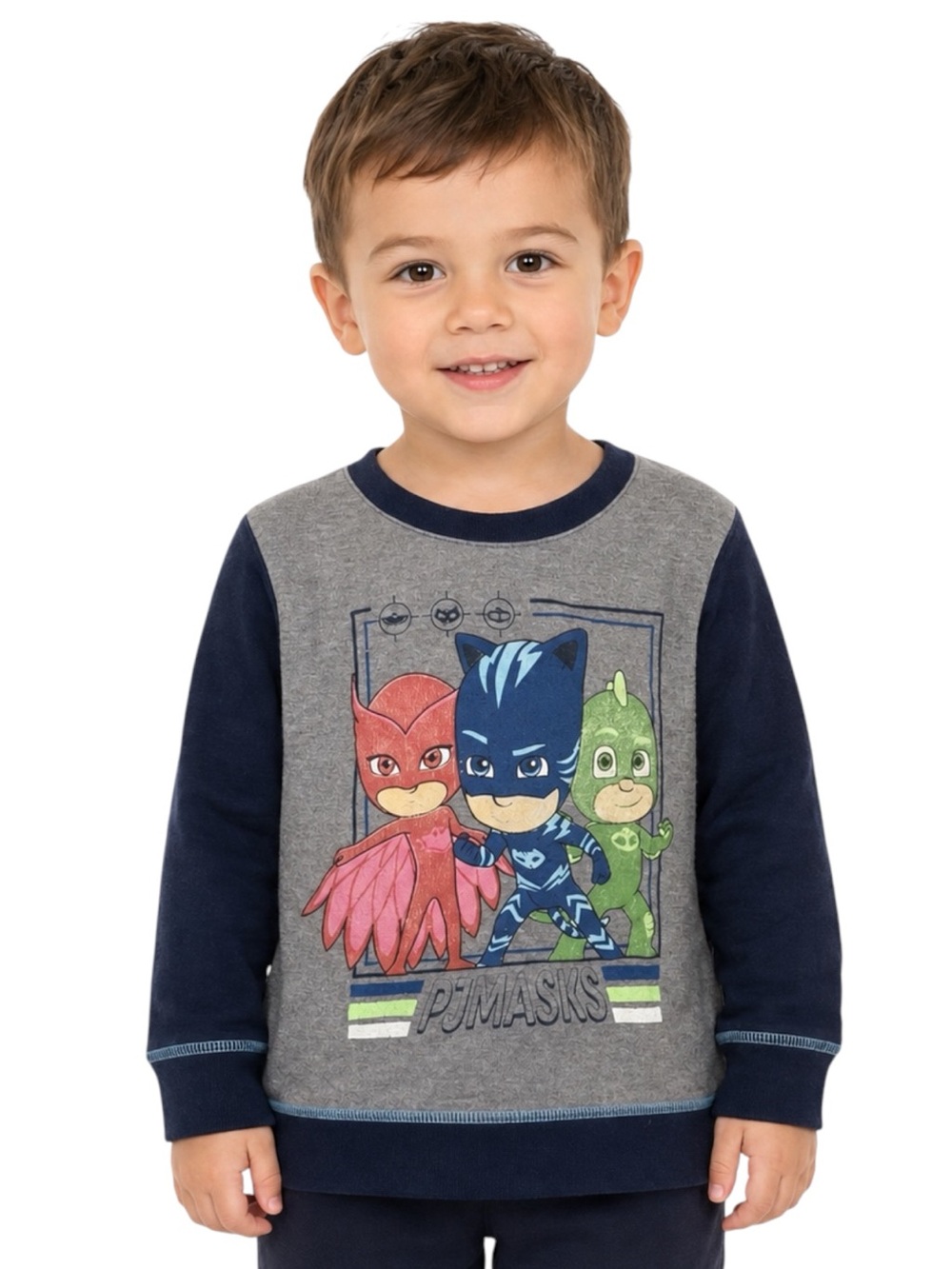PJ Masks Toddler Boys Graphic Sweatshirt Gray Navy Size 3T